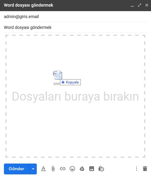gmail word dosyası mail