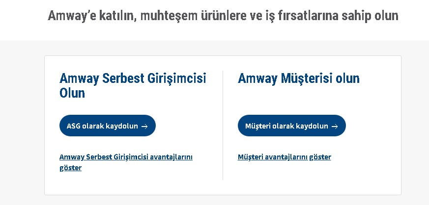 Amway Türkiye Giriş