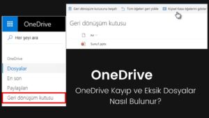 OneDrive Kayıp ve Eksik Dosyalar Nasıl Bulunur?